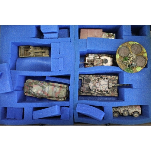 177 - Strategy Gaming - Quantity of metal & plastic painted military figures & vehicles to include Warlord... 