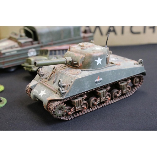 177 - Strategy Gaming - Quantity of metal & plastic painted military figures & vehicles to include Warlord... 