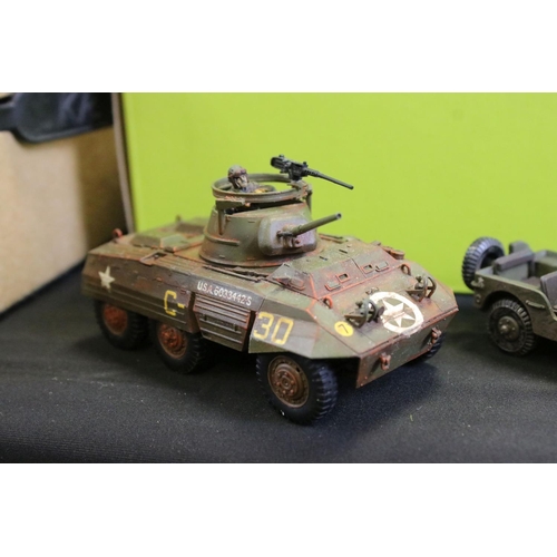 177 - Strategy Gaming - Quantity of metal & plastic painted military figures & vehicles to include Warlord... 