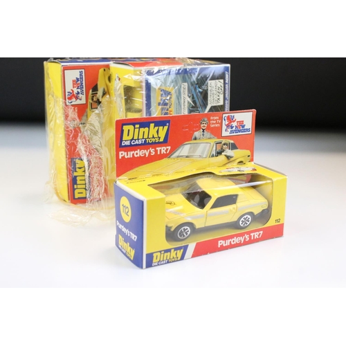 1333 - Ex Shop Stock - Trade box containing 6 x Dinky 112 Purdey's TR7 diecast models, the models are packe... 