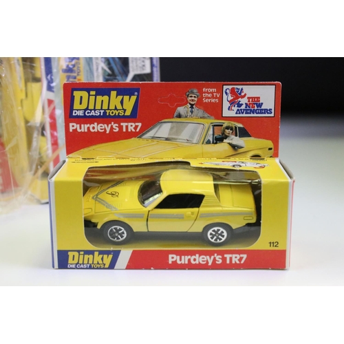 1333 - Ex Shop Stock - Trade box containing 6 x Dinky 112 Purdey's TR7 diecast models, the models are packe... 