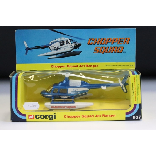 1384 - Two boxed Corgi Chopper Squad diecast models to include 927 Jet Ranger and 35 Surf Rescue, both ex