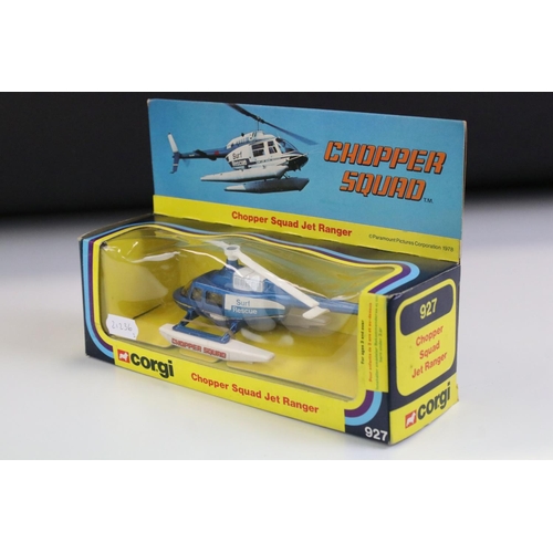 1384 - Two boxed Corgi Chopper Squad diecast models to include 927 Jet Ranger and 35 Surf Rescue, both ex