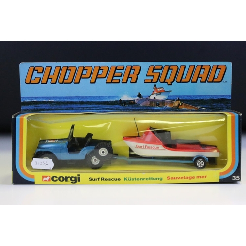 1384 - Two boxed Corgi Chopper Squad diecast models to include 927 Jet Ranger and 35 Surf Rescue, both ex