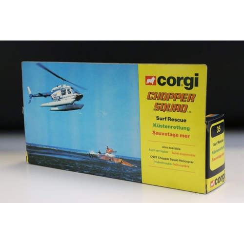 1384 - Two boxed Corgi Chopper Squad diecast models to include 927 Jet Ranger and 35 Surf Rescue, both ex