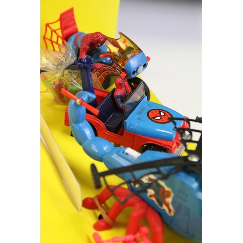 1387 - Boxed Corgi 23 Spiderman diecast model set complete with Spidercopter, Spiderbuggy and Spiderbike, d... 