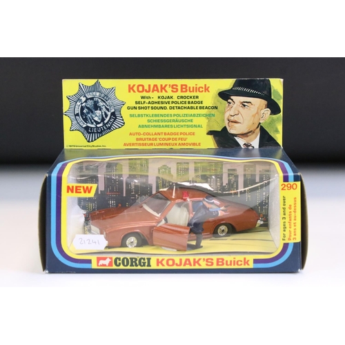 1389 - Boxed Corgi 290 Kojak's Buick diecast model complete with figure, diecast ex, box vg with small part... 