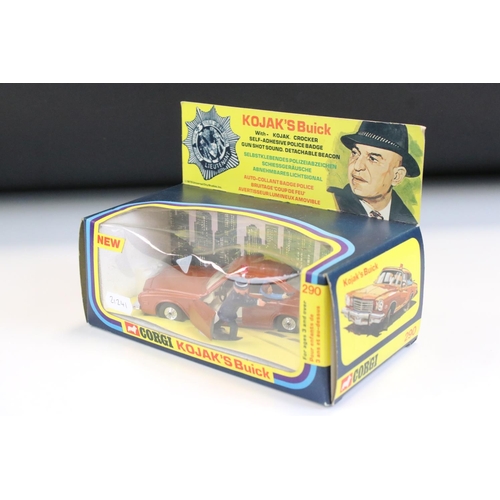 1389 - Boxed Corgi 290 Kojak's Buick diecast model complete with figure, diecast ex, box vg with small part... 