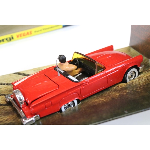 1391 - Boxed Corgi 348 Vegas Ford Thunderbird diecast model, diecast ex, box window showing squash with spl... 