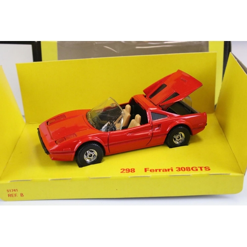 1394 - Boxed Corgi 298 Magnum PI Ferrari 308 GTS diecast model, diecast ex, box with creasing to backing ca... 