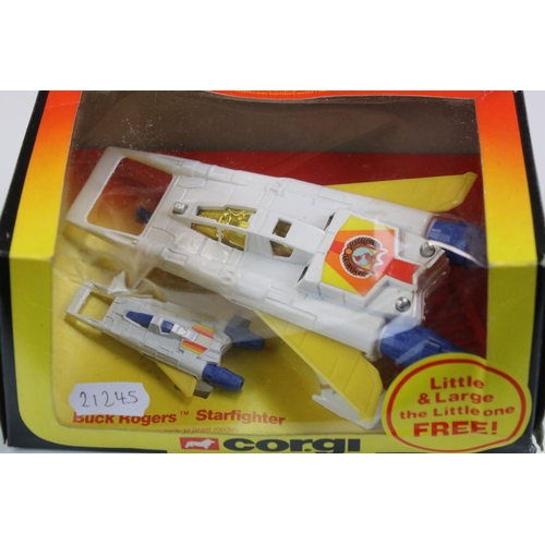 1401 - Boxed Corgi 1363 Buck Rogers Starfighter diecast model, complete, diecast excellent, box vg with squ... 