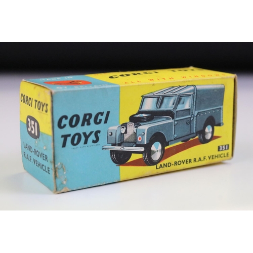 1403 - Boxed Corgi 351 Land Rover RAF Vehicle diecast model, shows paint wear and loss, fair-gd box