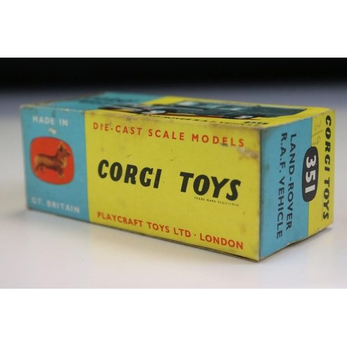 1403 - Boxed Corgi 351 Land Rover RAF Vehicle diecast model, shows paint wear and loss, fair-gd box