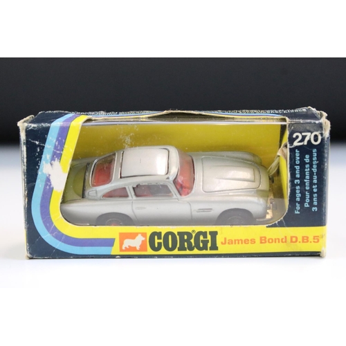 1406 - Boxed Corgi 270 James Bond 007 DB5 with secret instructions, diecast gd with a few paint chips, box ... 