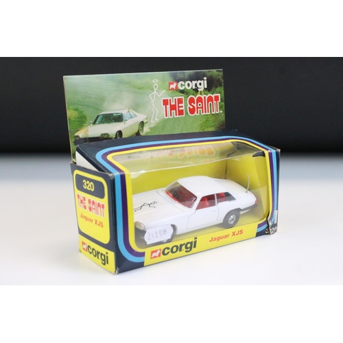 1408 - Boxed Corgi 320 The Saint Jaguar XJS diecast model, diecast ex, box gd with reglue required, small t... 