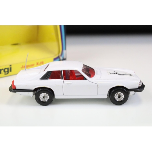 1408 - Boxed Corgi 320 The Saint Jaguar XJS diecast model, diecast ex, box gd with reglue required, small t... 