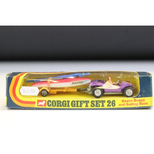 1409 - Boxed Corgi Gift Set 26 Beach Buggy and Sailing Boat diecast model complete and excellent with gd-vg... 