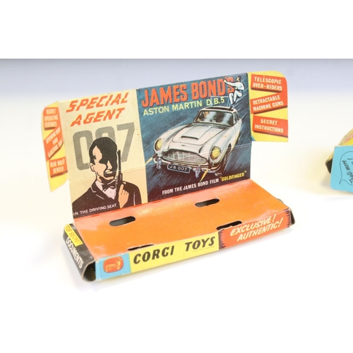 1410 - Boxed Corgi 261 James Bond Aston Martin DB5 diecast model with 2 x ejector figures and secret instru... 