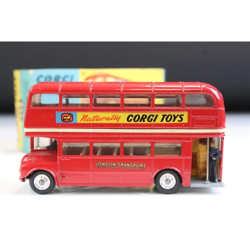 1415 - Two boxed Corgi 468 London Transport Routemaster Bus diecast models, both variant boxes and decals, ... 