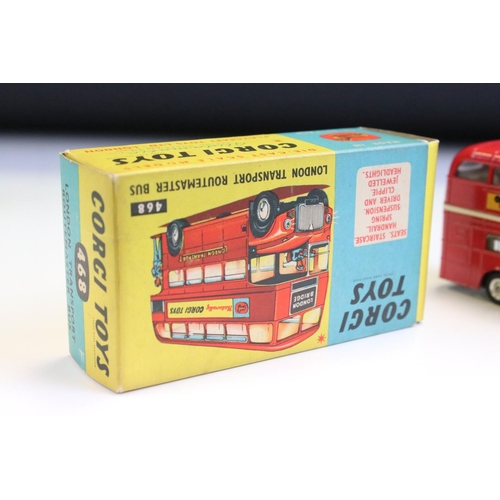 1415 - Two boxed Corgi 468 London Transport Routemaster Bus diecast models, both variant boxes and decals, ... 