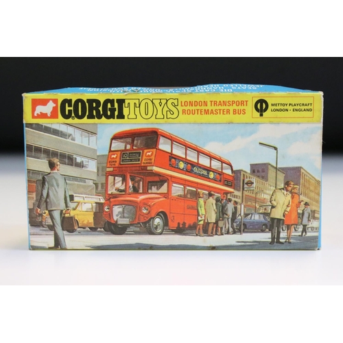 1415 - Two boxed Corgi 468 London Transport Routemaster Bus diecast models, both variant boxes and decals, ... 