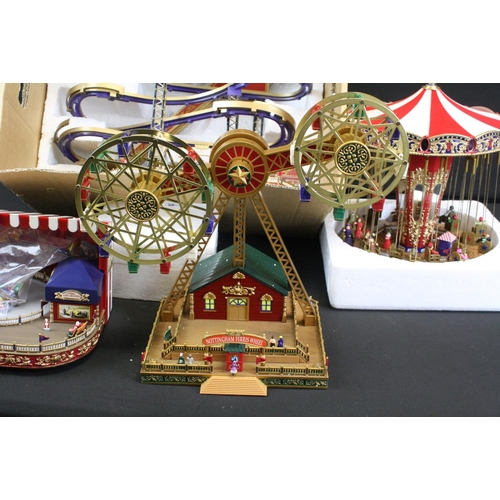 315 - Four Gold Label fairground models to include Roller Coaster, Ferris Wheel, Bump and Go Racers and Ca... 