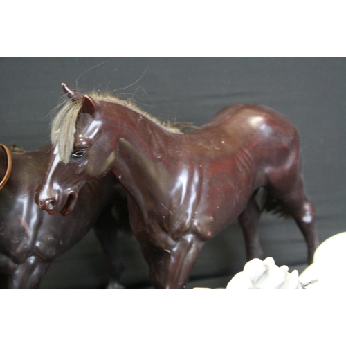 319 - Gabriel Lone Ranger ' Silver ' horse figure with saddle, reigns and base (base a/f), together with t... 