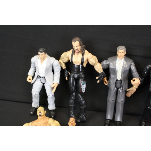 332 - Collection of 16 Mattel & JAKKS Pacific WWE plastic wrestling action figures (some figures show play... 