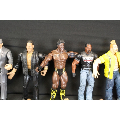 332 - Collection of 16 Mattel & JAKKS Pacific WWE plastic wrestling action figures (some figures show play... 