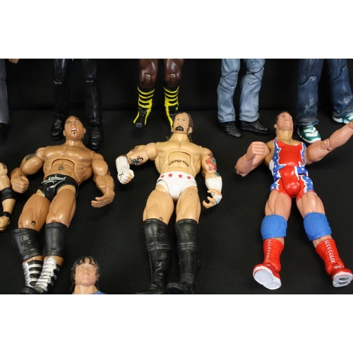 332 - Collection of 16 Mattel & JAKKS Pacific WWE plastic wrestling action figures (some figures show play... 