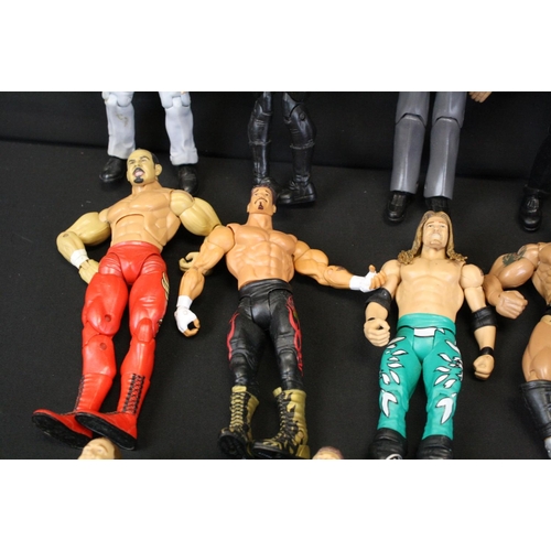 332 - Collection of 16 Mattel & JAKKS Pacific WWE plastic wrestling action figures (some figures show play... 