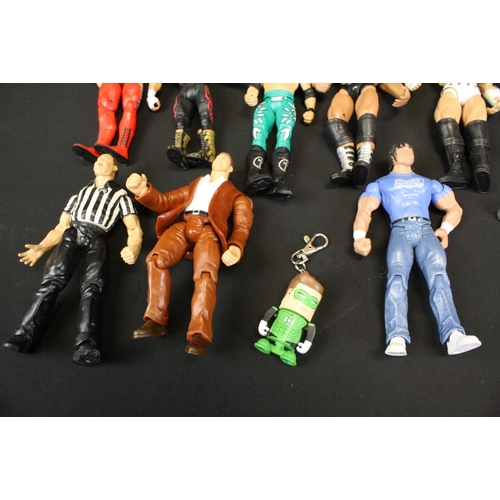 332 - Collection of 16 Mattel & JAKKS Pacific WWE plastic wrestling action figures (some figures show play... 