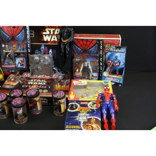 346 - Quantity of toys and games to include boxed Star Wars Chess, boxed Star Wars Monopoly, 4 x carded To... 