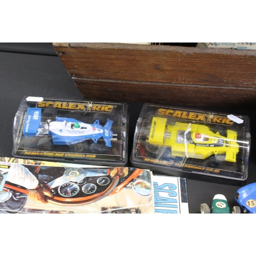 348 - Scalextric - Eight mid 20th C onwards slot cars to include 2 x cased examples (C134 Renault RS-01, C... 