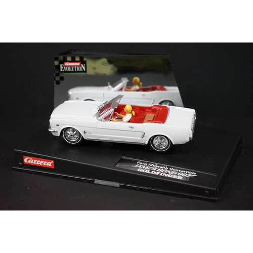 1286 - Two Cased Carrera Evolution James Bond 007 slot cars to include 25737 Goldfinger Ford Mustang Conver... 