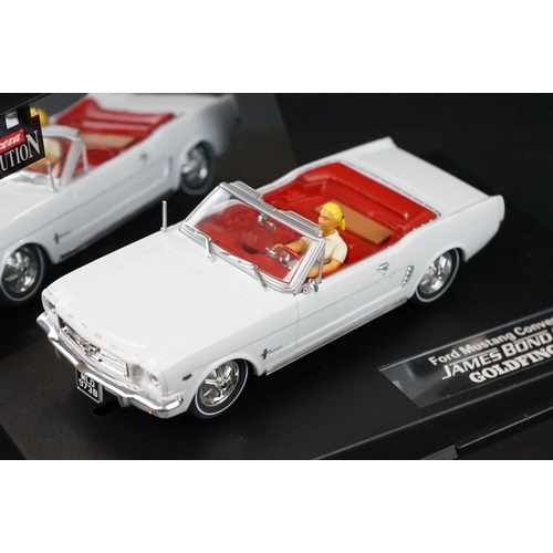 1286 - Two Cased Carrera Evolution James Bond 007 slot cars to include 25737 Goldfinger Ford Mustang Conver... 