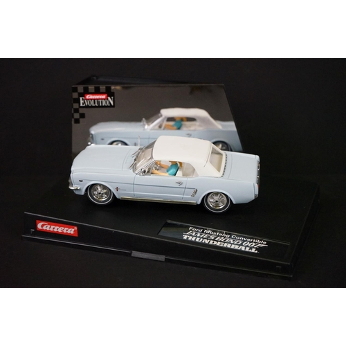 1286 - Two Cased Carrera Evolution James Bond 007 slot cars to include 25737 Goldfinger Ford Mustang Conver... 