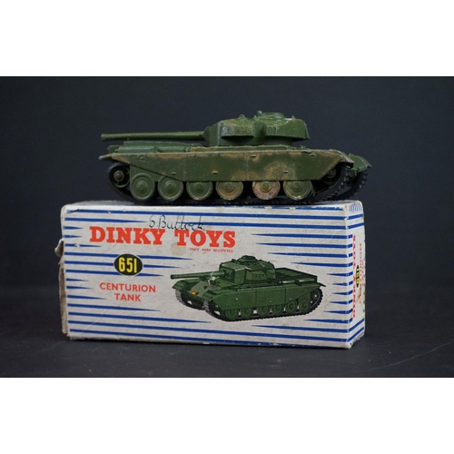 1291 - Three boxed Dinky Supertoys diecast military models to include 660 Tank Transporter (yellow box lid)... 