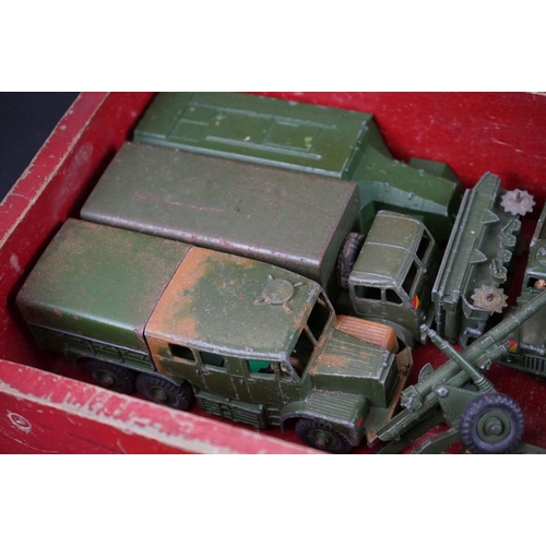 1291 - Three boxed Dinky Supertoys diecast military models to include 660 Tank Transporter (yellow box lid)... 