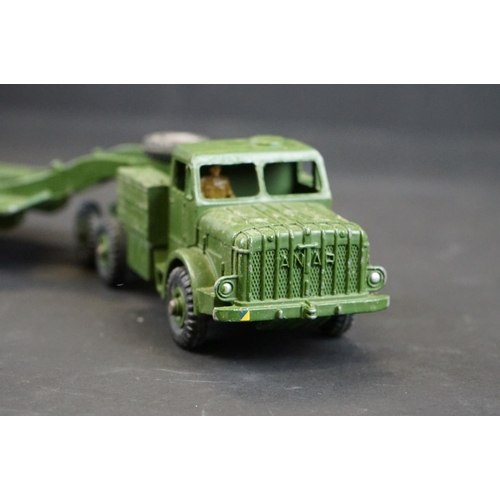 1291 - Three boxed Dinky Supertoys diecast military models to include 660 Tank Transporter (yellow box lid)... 