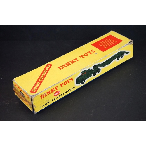 1291 - Three boxed Dinky Supertoys diecast military models to include 660 Tank Transporter (yellow box lid)... 