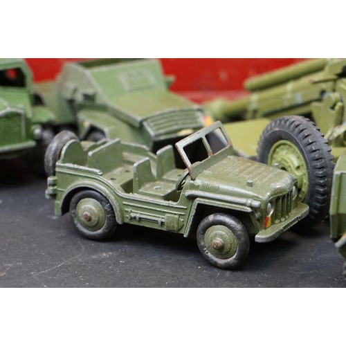 1291 - Three boxed Dinky Supertoys diecast military models to include 660 Tank Transporter (yellow box lid)... 