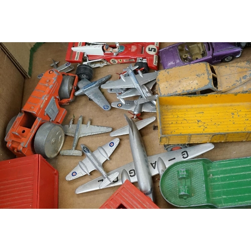 1292 - Around 50 mostly mid 20th C play worn diecast models to include Dinky, Corgi and Crescent Toys, feat... 