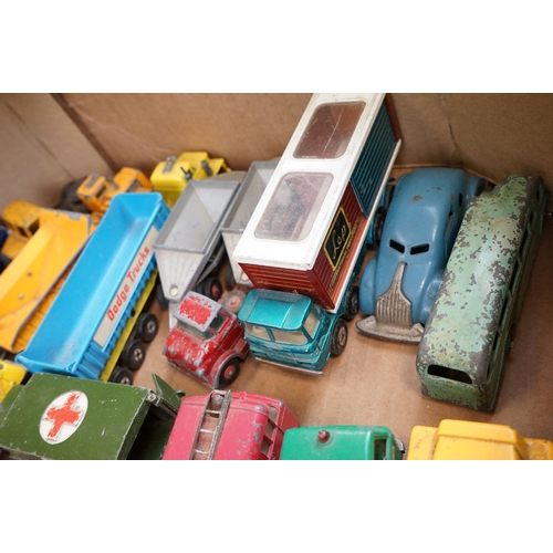 1292 - Around 50 mostly mid 20th C play worn diecast models to include Dinky, Corgi and Crescent Toys, feat... 