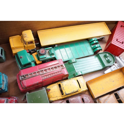 1292 - Around 50 mostly mid 20th C play worn diecast models to include Dinky, Corgi and Crescent Toys, feat... 