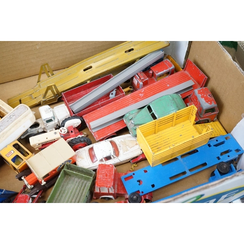 1292 - Around 50 mostly mid 20th C play worn diecast models to include Dinky, Corgi and Crescent Toys, feat... 