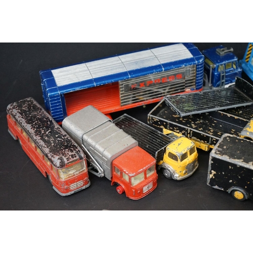 1293A - Over 40 mid 20th C play worn diecast models to include Dinky, Corgi, Matchbox, Britains and Budgie e... 