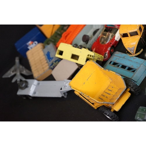 1293B - Around 65 mostly mid 20th C play worn diecast models to include Dinky, Corgi, Budgie and Matchbox ex... 