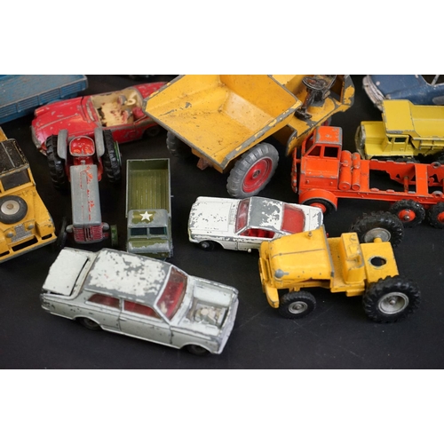 1293B - Around 65 mostly mid 20th C play worn diecast models to include Dinky, Corgi, Budgie and Matchbox ex... 