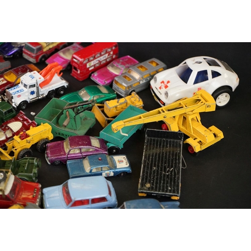 1293B - Around 65 mostly mid 20th C play worn diecast models to include Dinky, Corgi, Budgie and Matchbox ex... 